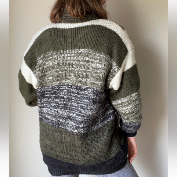 80’s Karizma knit cardigan jacket / abstract knit design / medium but oversize - Picture 6 of 9